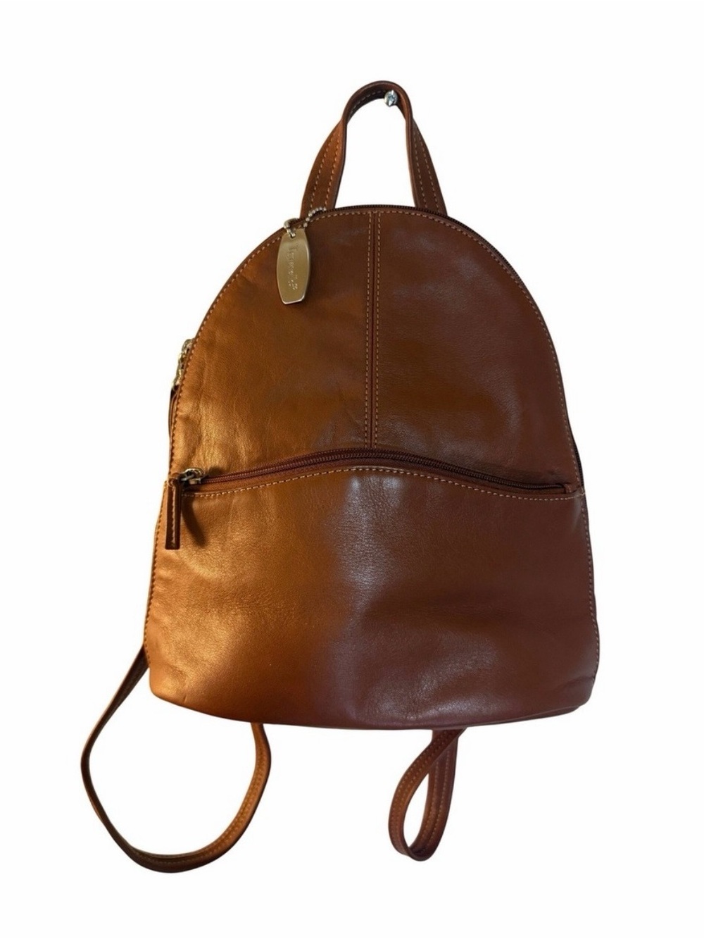 Tignanello Chestnut Brown Leather Backpack